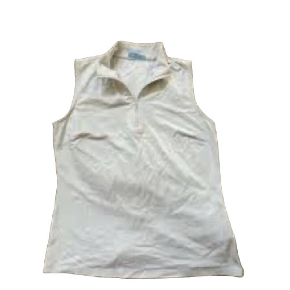 J. McLaughlin Bedford  White 1/4 Zip Sleeveless Tennis/Golf Top -Size Small - Picture 6 of 15